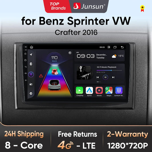 Junsun Wireless CarPlay Android Autoradio für Mercedes-Benz Sprinter VW Crafter 2006 Auto Intelligente Systeme RDS BT WiFi 2 Din 