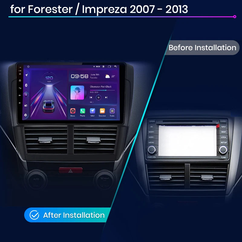 Radio Junsun V1pro con Android 10,0, 2DIN, 4G, GPS, Carplay, para Subaru Forester 3 SH Impreza 2007-2013 