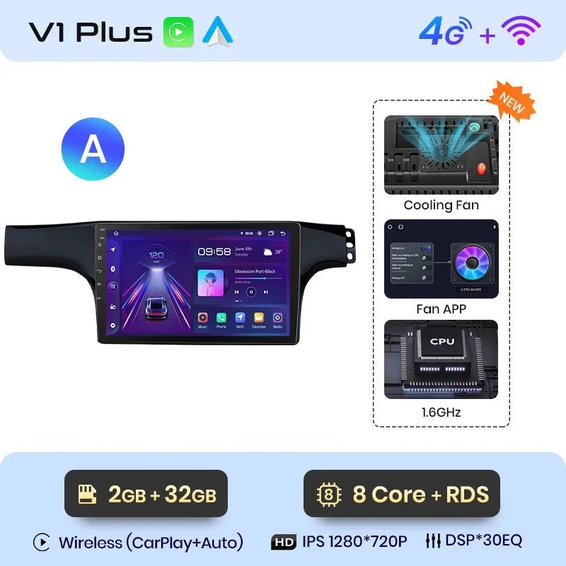 Junsun Wireless CarPlay Android Auto Radio For VOLKSWAGEN LAVIDA 2007 2008 2009 2010 Car Intelligent Systems RDS BT WiFi 2 din