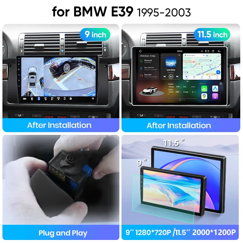 Junsun Wireless CarPlay Car Radio For BMW E39 1995 1996 1997 1998 1999-2003 Android Multimedia
