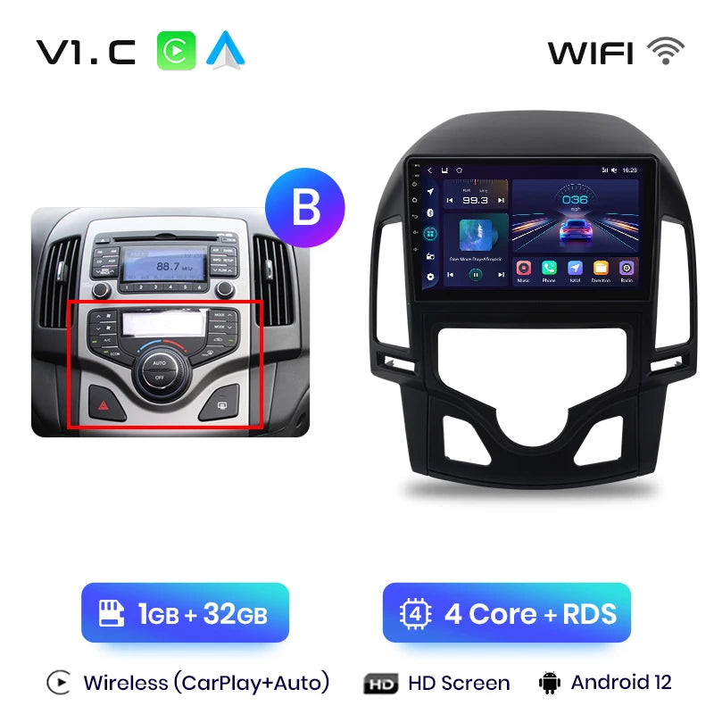 Junsun V1 AI Voice Wireless CarPlay Android Auto Radio For Hyundai I30 2006-2011 4G Car Multimedia GPS 2din autoradio