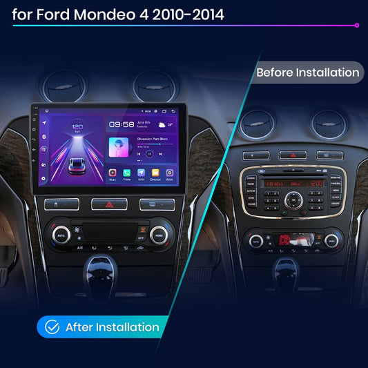 Junsun V1 AI Voice Wireless CarPlay Android Auto Radio For Ford Mondeo 4 mk4 2010-2013 2014 4G Car Multimedia GPS 2din autoradio