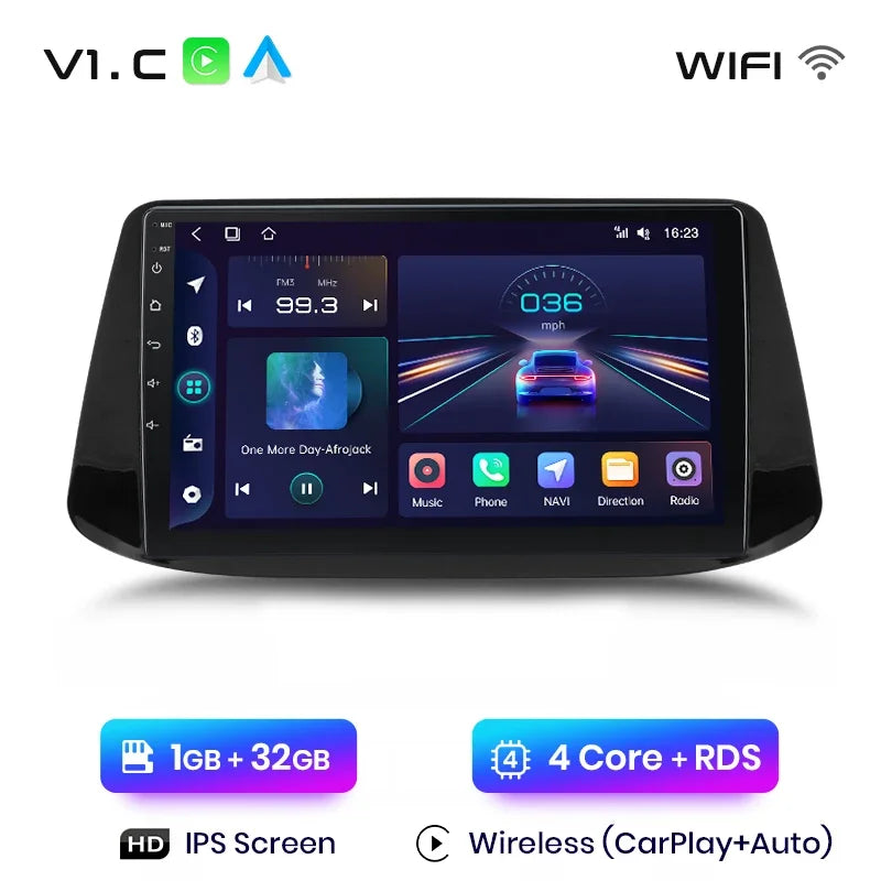 Junsun CarPlay inalámbrico Android Auto Radio para Hyundai i30 2017 2018 Sistemas inteligentes para coche RDS BT WiFi 2 DIN 