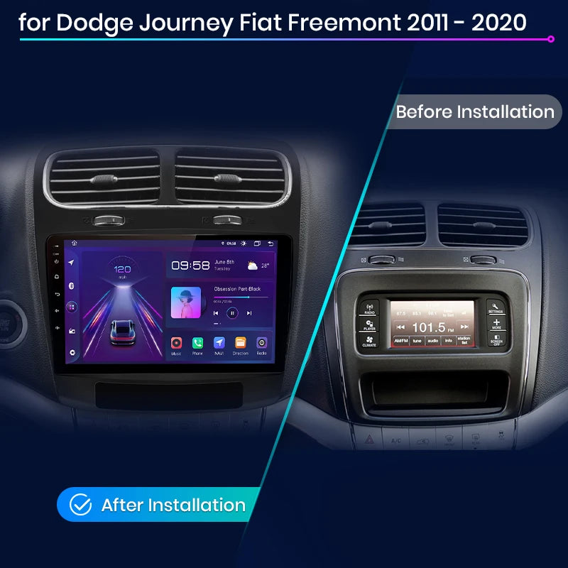 Junsun V1 Plus Car Radio For Dodge Journey Fiat Freemont 2011 - 2020 wireless CarPlay Android Auto No 2 din 2din DVD