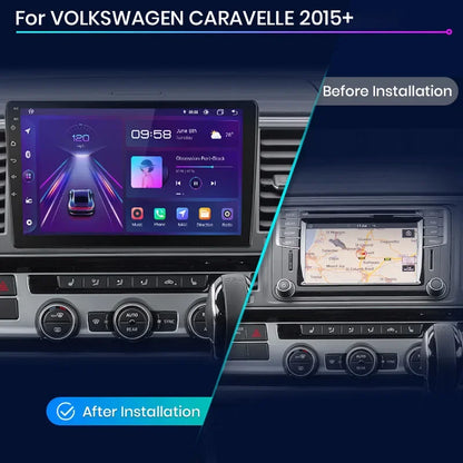 Junsun Wireless CarPlay Android Auto Radio For VOLKSWAGEN CARAVELLE 2015+ Car Intelligent Systems RDS BT WiFi 2 din