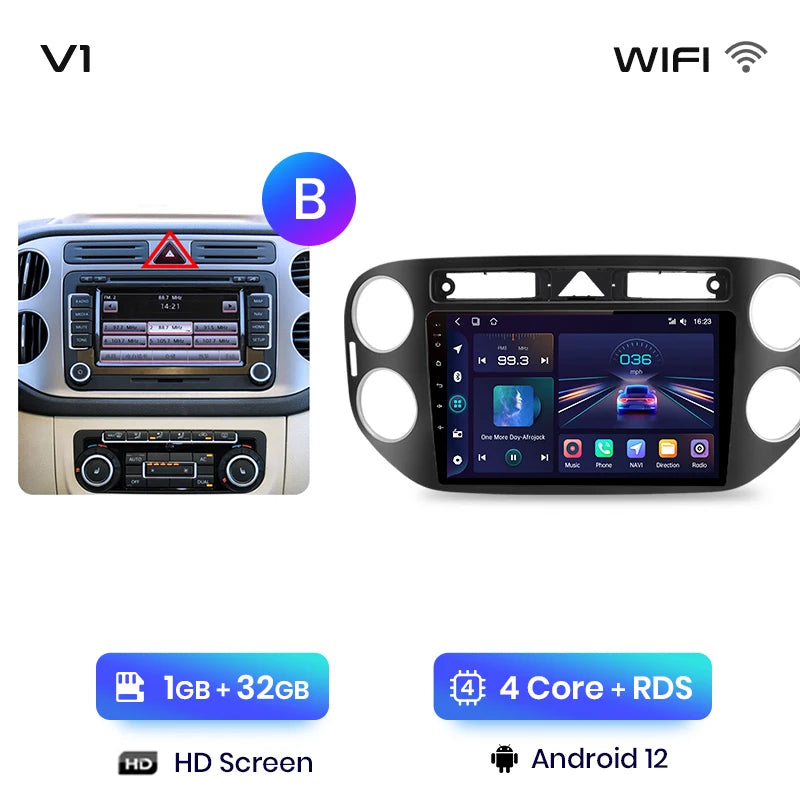 Junsun V1pro AI Voice 2 din Android Auto Radio For VW Volkswagen Tiguan 1 NF 2006-2016 Carplay Car Multimedia GPS 2din autoradio