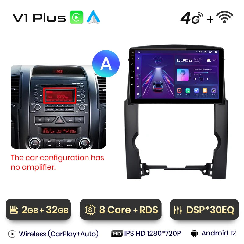 Junsun V1pro AI Voice 2 din Android Auto Radio For Kia Sorento 2 XM 2009 - 2012 Carplay Car Multimedia GPS 2din autoradio
