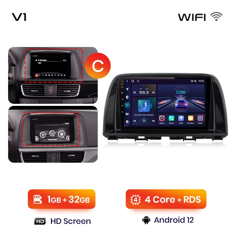 Junsun V1pro AI Voice 2 din Android Auto Radio For Mazda CX-5 2012-2015  Carplay 4G Car Multimedia GPS 2din autoradio