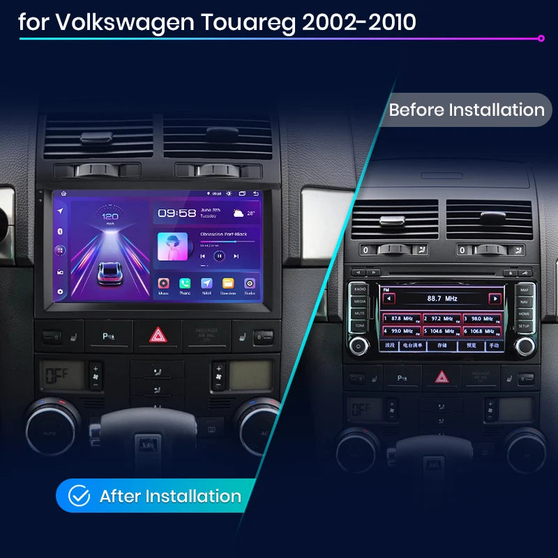 Junsun V1pro AI Voice 2 din Android Auto Radio for Volkswagen Touareg 2002-2010  Carplay 4G Car Multimedia GPS 2din autoradio