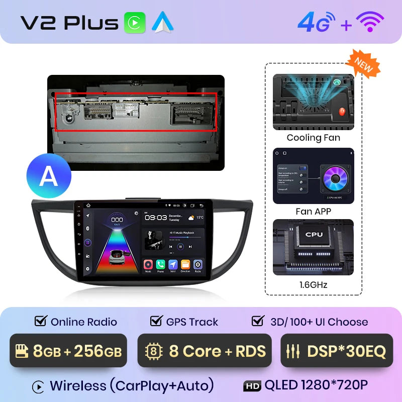 Junsun V1pro AI Voice 2 din Android Auto Radio For Honda CRV CR-V 2012-2016 Carplay Car Multimedia GPS 2din autoradio