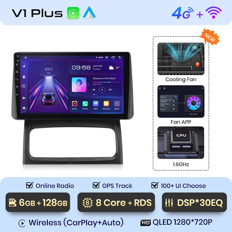 Junsun V1 Plus AI Voice Wireless Android Auto Radio for Renault Clio Campus 2009 Carplay 4G Car Multimedia GPS 2 din autoradio