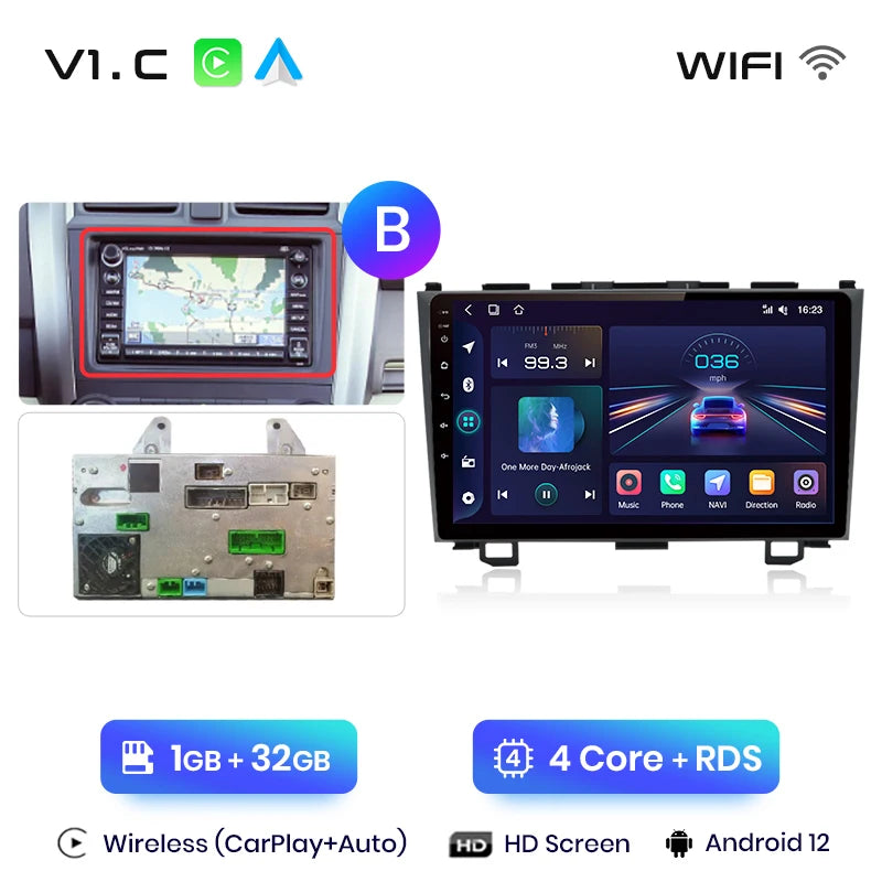 Junsun V1 Drahtloses CarPlay Android Auto Autoradio für Honda CR-V 3 RE CRV 2007-2011 GPS Auto Intelligente Systeme Smart Autoradio 