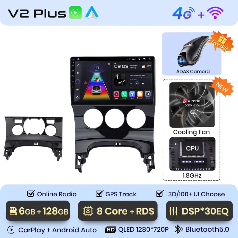 Junsun V1 Plus Car Radio For Peugeot 3008 2009 - 2015 wireless CarPlay Android Auto car intelligent systems No 2 din 2din DVD - Junsun Official Store