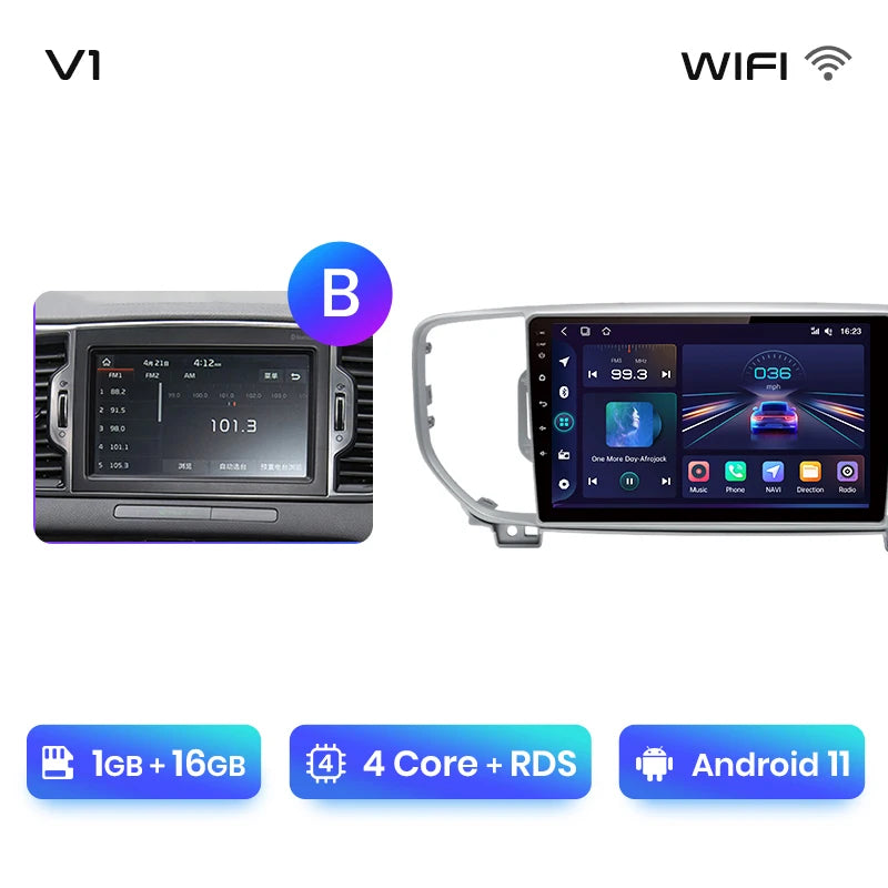 Junsun V1 AI Voice Wireless CarPlay Android Auto Radio For Kia Sportage 4 QL 2016 - 2018 4G Car Multimedia GPS 2din autoradio