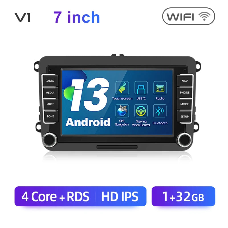 Junsun 2Din Wireless CarPlay for Apple Android Auto Car Radio Multimedia Player For VW Volkswagen Skoda Octavia PASSAT B6 GOLF