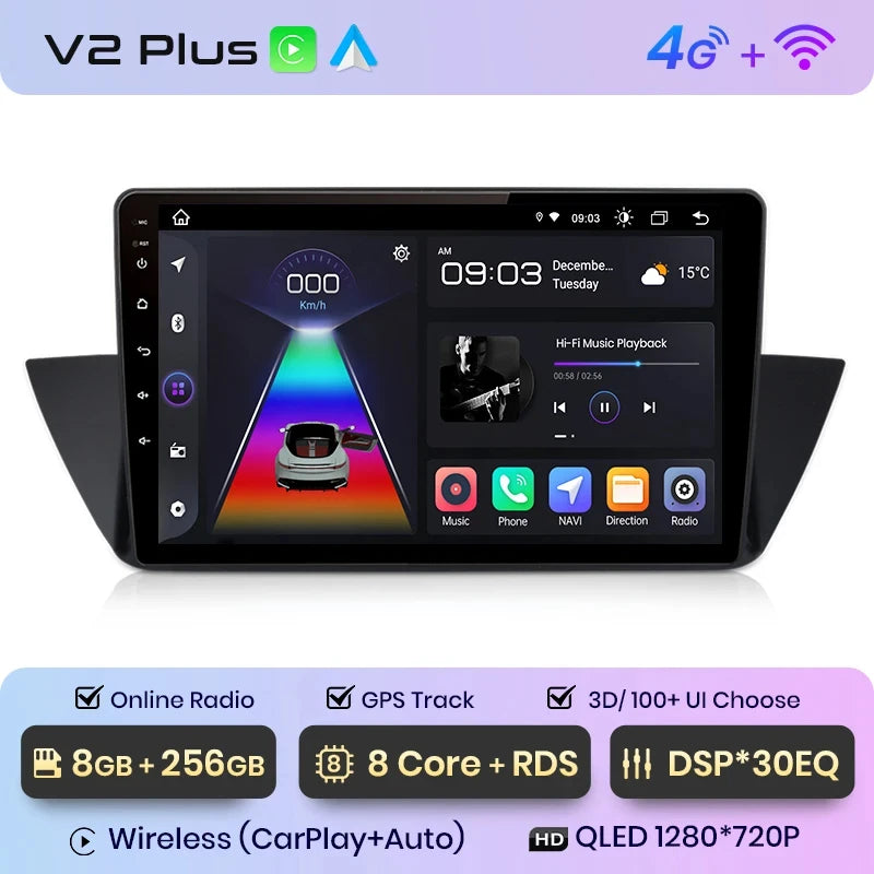 Junsun V1 Plus Car Radio For BMW X1 E84 2009 - 2015 wireless CarPlay Android Auto car intelligent systems No 2 din 2din DVD