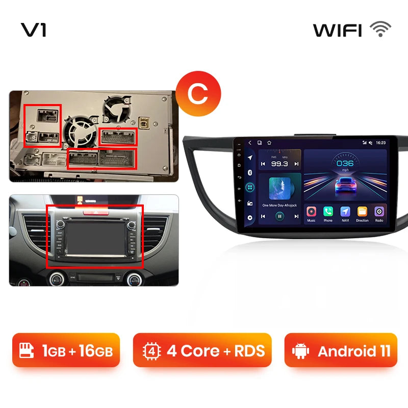 Junsun V1pro AI Voice 2 din Android Auto Radio para Honda CRV CR-V 2012-2016 Carplay coche Multimedia GPS 2din autoradio 