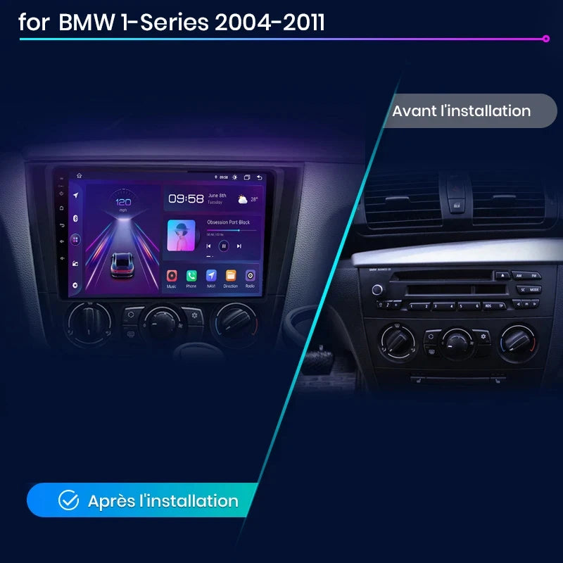 Junsun V1 AI Voice Wireless CarPlay Android Auto Radio For BMW 1-Series 1 Series E87 E81 E82 E88 2004-2011 4G Car Multimedia GPS