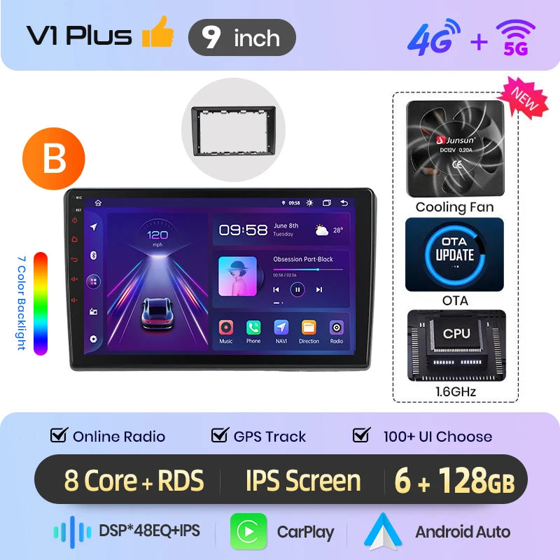 Junsun Wireless CarPlay Car Radio For VW Passat B5 B6 2004-2010 Android Multimedia