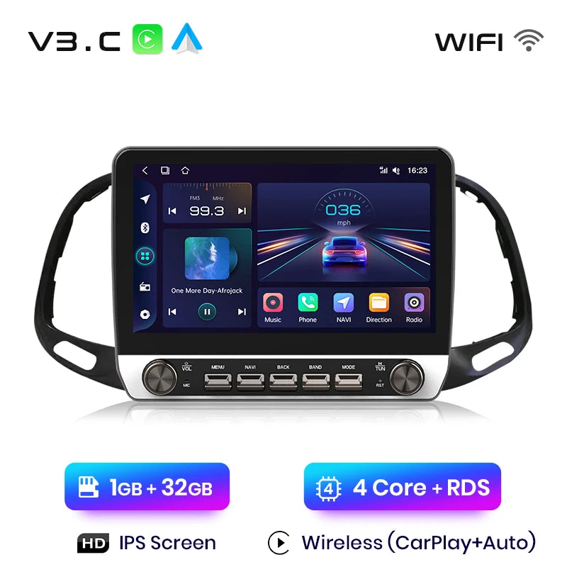 Junsun V3 Plus 2K Wireless CarPlay Android Auto Car Intelligent Systems For Fiat Doblo 2016 2017 2018 2019 Autoradio 4G