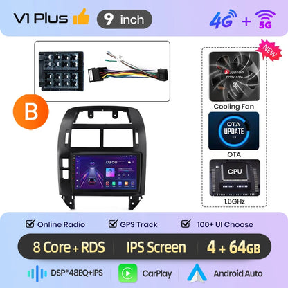 Junsun Wireless CarPlay Car Radio For Volkswagen Polo Mk4 IV 2001-2009 Android Multimedia