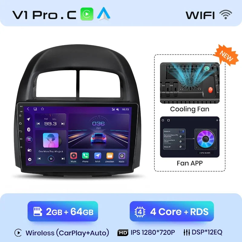 Junsun Wireless CarPlay Android Auto Radio For Toyota Passso 2006 2007 2008 2009-2011 Car Intelligent Systems RDS BT WiFi 2 din