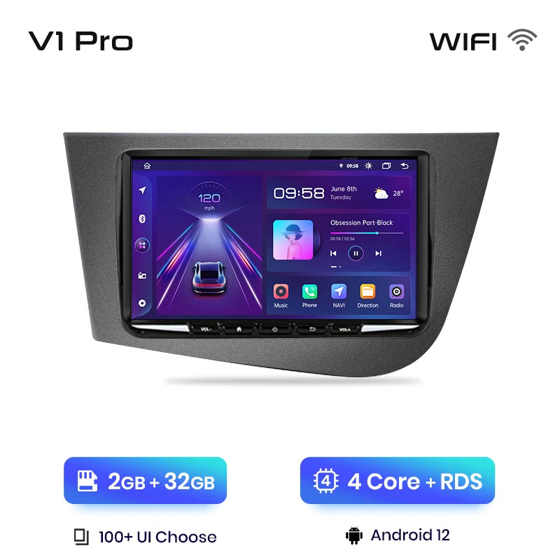 Junsun AI Voice Android Auto Radio for Seat Leon MK2 2005 2006 2007 - 2012 Carplay Car Multimedia RDS DSP GPS No 2din autoradio