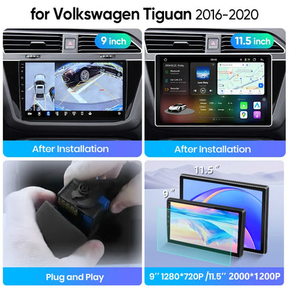 Junsun Wireless CarPlay Car Radio For VW Tiguan 2016-2020 Android Multimedia
