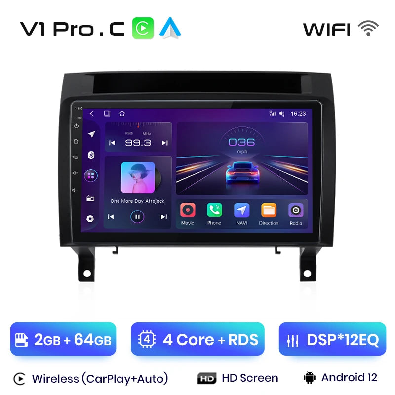 Junsun V1 CarPlay Android Auto Radio For Mercedes Benz SLK Class R171 2004-2011 SLK 200 280 300 350 Car Multimedia autoradio - Junsun Official Store