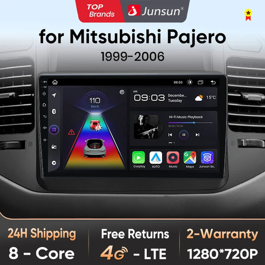 Junsun V1plus AI Voice Android Auto Radio para Mitsubishi Pajero V60 V68 V73 1999-2006 Carplay Car Multimedia GPS 2DIN autorradio 