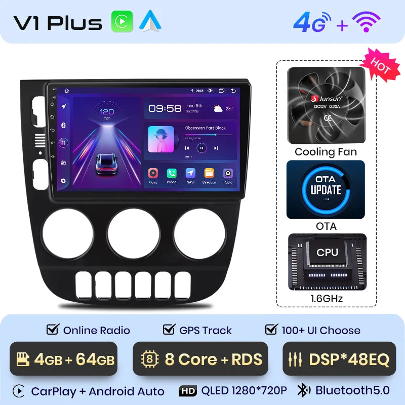 Junsun V1 Plus Car Radio For Mercedes Benz M-Class W163 ML 1998 - 2006 wireless CarPlay Android Auto No 2 din 2din DVD
