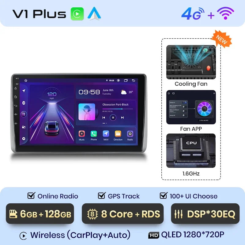 Junsun Wireless CarPlay Android Auto Radio For Nissan Sentra Almera 2000 2001-2006 Car Intelligent Systems RDS BT WiFi 2 din
