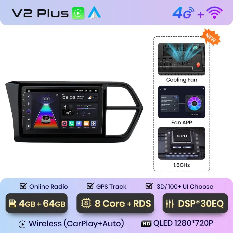 Junsun Wireless CarPlay Android Auto Radio For VOLKSWAGEN JETTA VS5 2019+ Car Intelligent Systems RDS BT WiFi 2 din