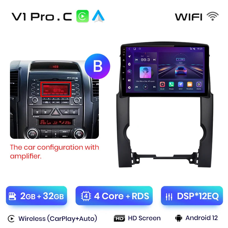 Junsun V1pro AI Voice 2 din Android Auto Radio For Kia Sorento 2 XM 2009 - 2012 Carplay Car Multimedia GPS 2din autoradio