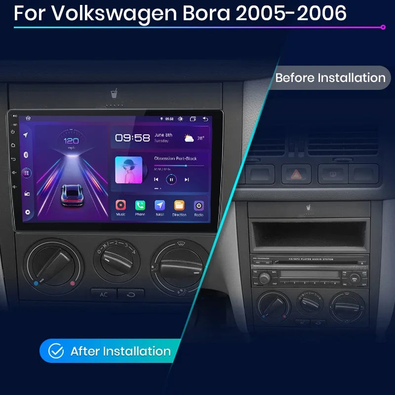 Junsun Wireless CarPlay Android Auto Car Radio Multimedia For Volkswagen Bora 2005-2006 GPS Intelligent Systems Smart Autoradio