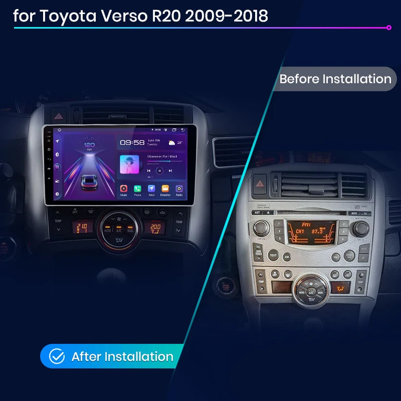 Junsun V1 AI Voice Wireless CarPlay Android Auto Radio for Toyota Verso R20 2009 - 2018 4G Car Multimedia GPS 2din autoradio - Junsun Official Store