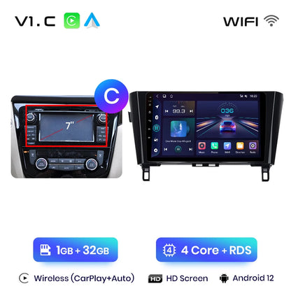 Junsun V1 Drahtloses CarPlay Android Autoradio für Nissan Qashqai J11 X-Trail 3 T32 2013-2017 Auto-Multimedia-GPS 2din Autoradio 