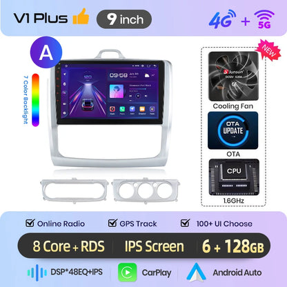 Junsun Wireless CarPlay Car Radio For Ford Focus 2 2004 2005 2006 2007-2011 Android Multimedia