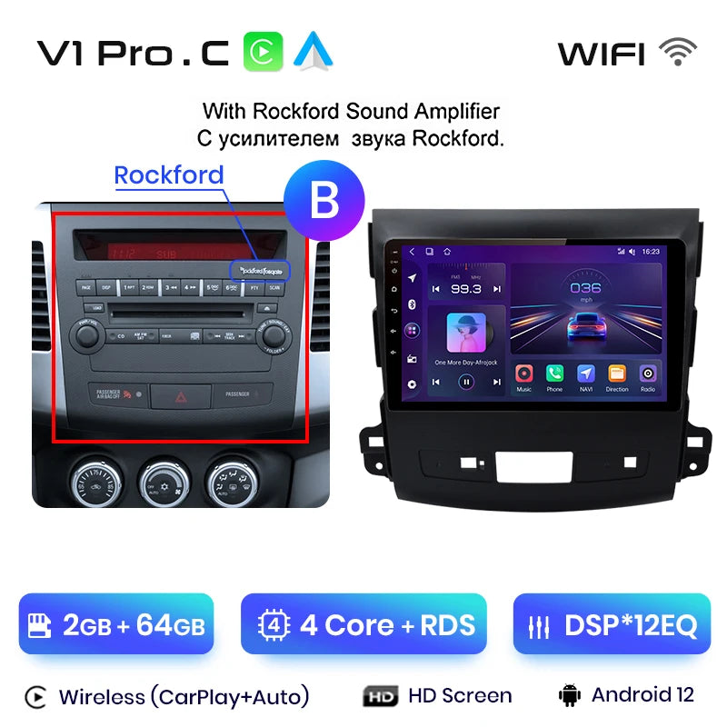 Junsun V1pro 2 din Android Auto Radio For Mitsubishi Outlander xl 2 2005-2011 Citroen C-Crosser Carplay Car Multimedia autoradio - Junsun Official Store