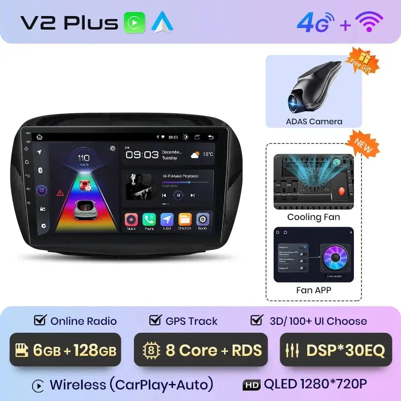 Junsun Wireless CarPlay Android Auto Radio For Honda Edix FRV 2004