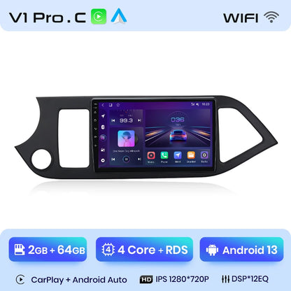 Radio Junsun para KIA Morning Picanto 2011-2016 con CarPlay inalámbrico, Android Auto, sistema inteligente para coche, 2 DIN, DVD. 