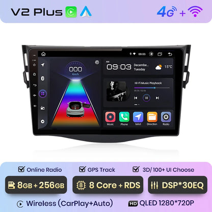 Junsun V1 AI Voice Wireless CarPlay Android Auto Radio For Toyota RAV4 RAV 4 2005-2012 2013 4G Car Multimedia GPS 2din autoradio