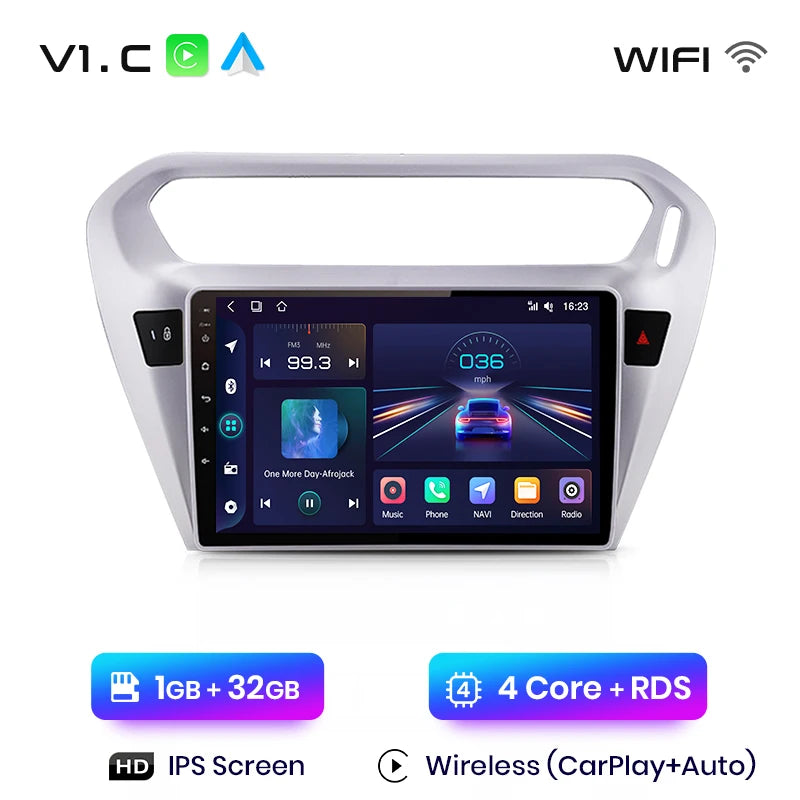 Junsun V1 Plus Car Radio For Peugeot 301 Citroen Elysee 2013 - 2018 wireless CarPlay Android Auto No 2 din 2din DVD
