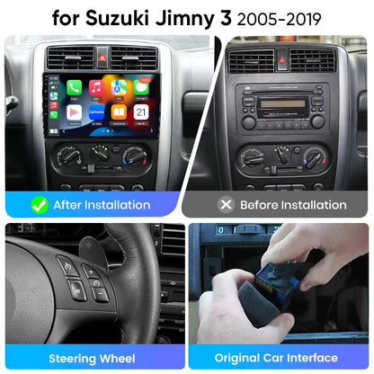 Junsun eSIM Android 14 Wireless CarPlay Android Auto Radio For Suzuki Jimny 3 2005 2006 2007 2008 2009-2019 2din accessories