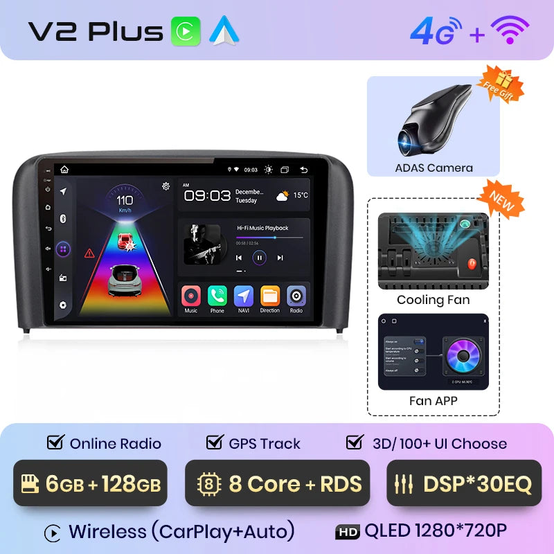 Junsun V1 Pro Für Volvo S80 1998 - 2006 Android Autoradio Autovideoplayer CarPlay Android Auto GPS Keine 2 Din 2din DVD 