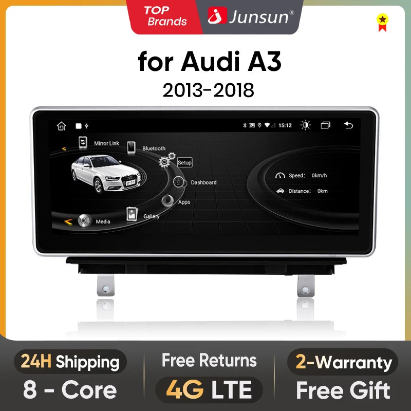 Junsun 10.25 inch Wireless CarPlay Car Radio Multimedia For Audi A3 2013-2018 2015 2016 4G Andorid Auto Navigation Player - Junsun Official Store