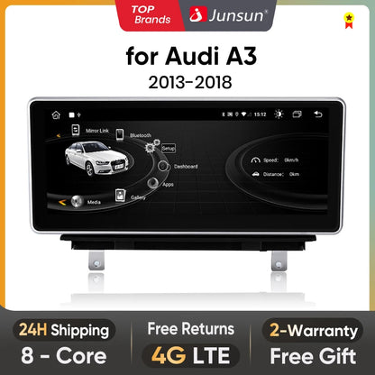 Junsun 10.25 inch Wireless CarPlay Car Radio Multimedia For Audi A3 2013-2018 2015 2016 4G Andorid Auto Navigation Player