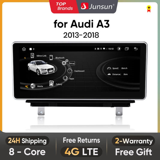 Junsun 10.25 inch Wireless CarPlay Car Radio Multimedia For Audi A3 2013-2018 2015 2016 4G Andorid Auto Navigation Player