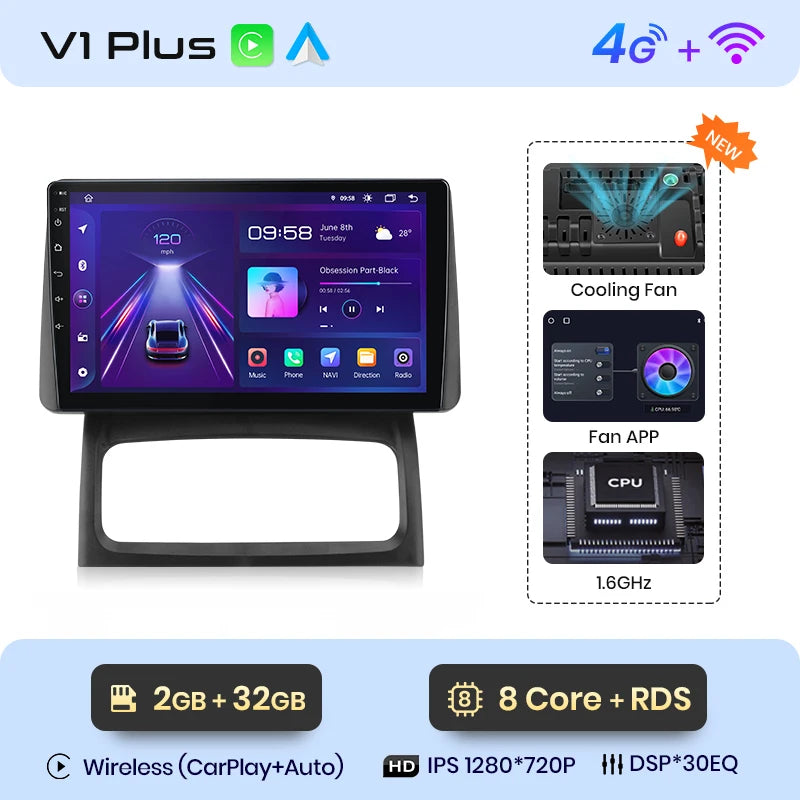 Junsun V1 Plus AI Voice Wireless Android Auto Radio for Renault Clio Campus 2009 Carplay 4G Car Multimedia GPS 2 din autoradio