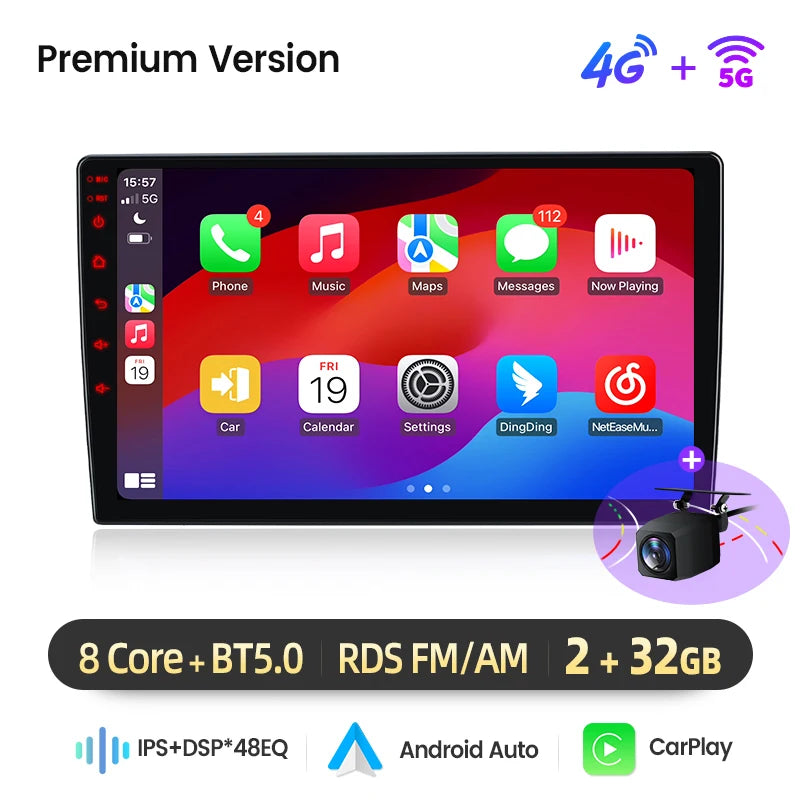 Junsun Wireless CarPlay for Apple Android Auto Car Radio GPS for Alfa Romeo Giulietta 2010-2014 Multimedia RDS 4G WiFi Screen Stereo